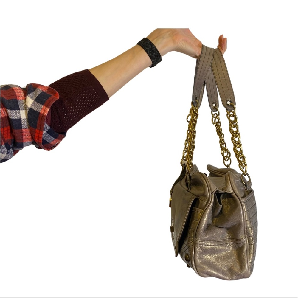 Hayden Harnett 2008 Big Mimi Quilted Leather Satchel in Lead - Picture 2 of 6